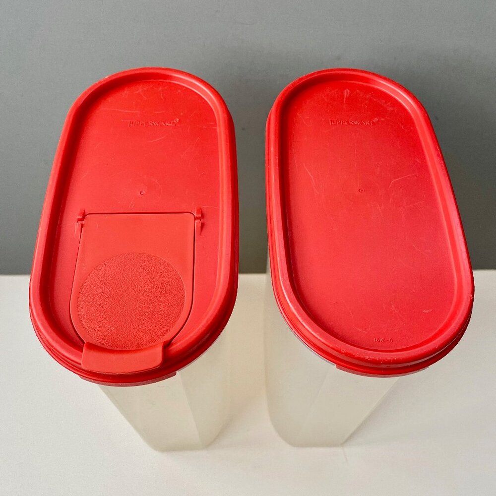 Tupperware 9” Oval #4 Modular Mates 1614 + Red Seal Lids 2 Lot 9.75 c 1616 1618 - Picture 5 of 11